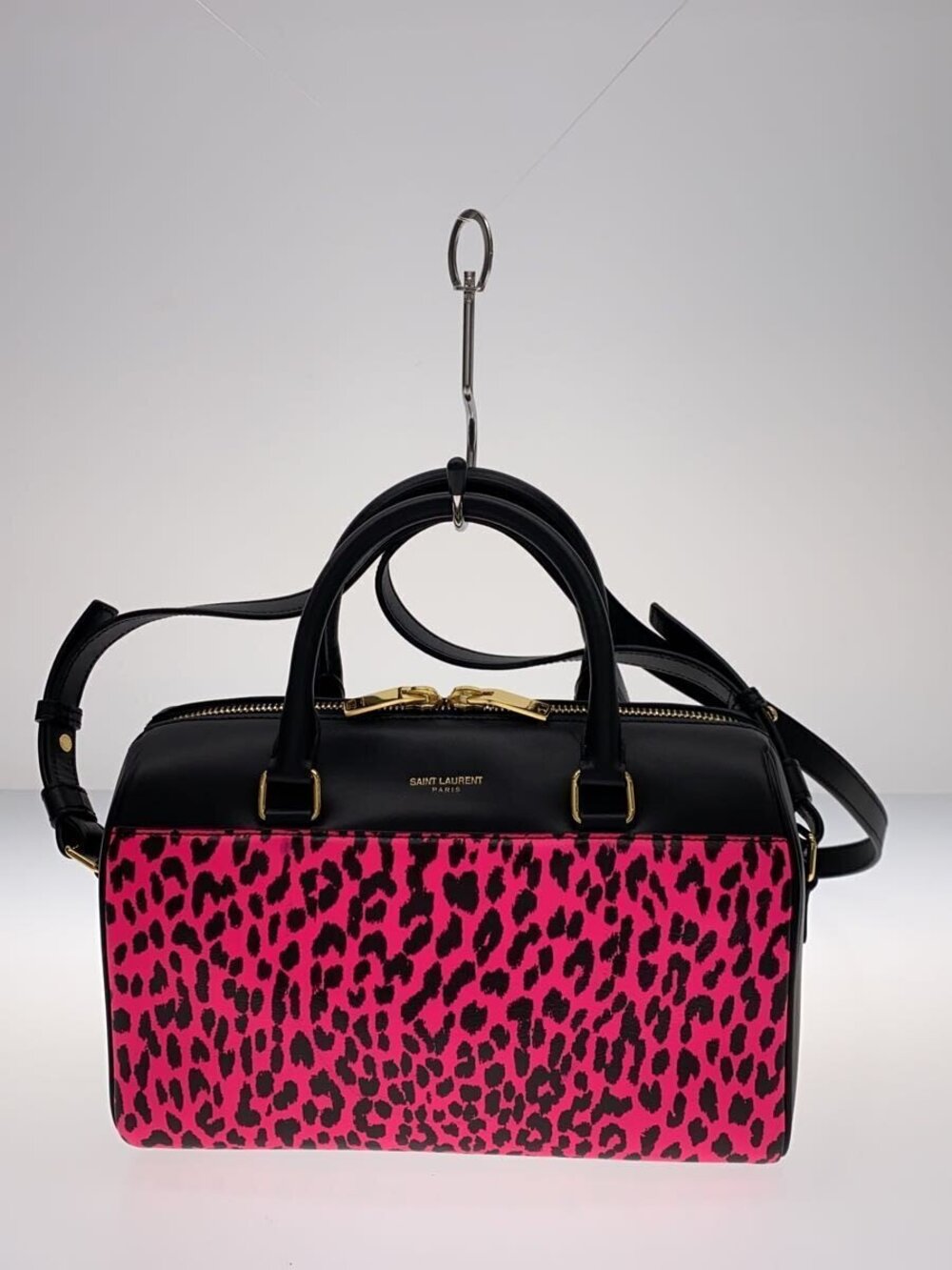 Saint Laurent Baby Duffle Handbag Leather Pink Leopard Cheetah